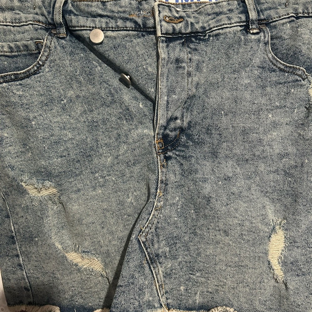 Distressed Blue Denim skirt tags removed never worn